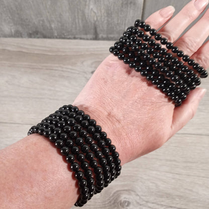 Gemstone Beaded Stretch Bracelet | 6mm Crystal Beads