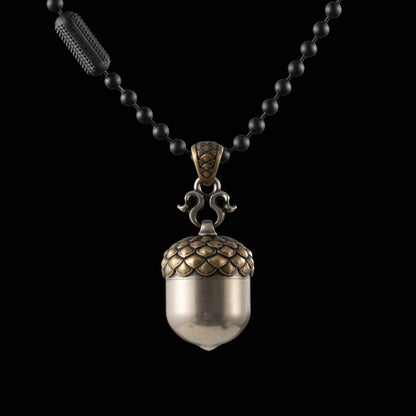 Acorn Capsule Pendant | Brass & White Bronze | Coppertist.Wu