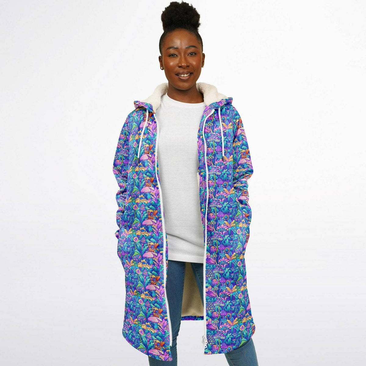 Psychedelic Mushrooms Zipper Cloak | Recycled Performance Fleece | Manifestie