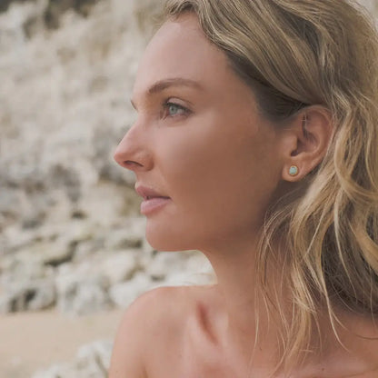 Sunbeam Stud | Larimar, Sterling Silver | Bahgsu Jewels