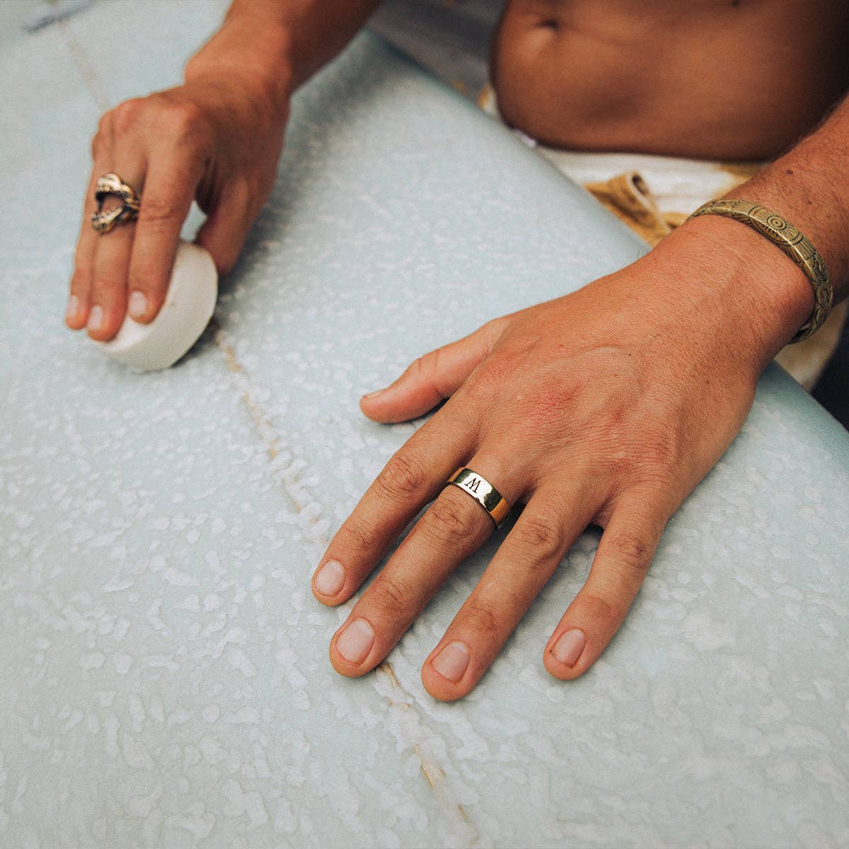 Light Waves Cuff | Men, Handcrafted Metal | Bahgsu Jewels