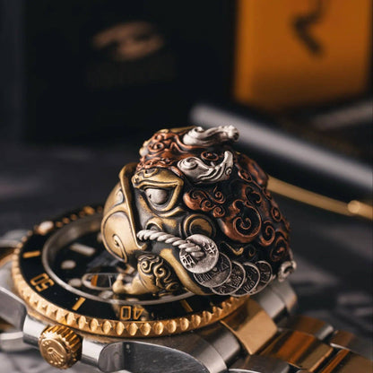 Mini Toad Statue | Brass, Copper & Sterling Silver | Coppertist.Wu