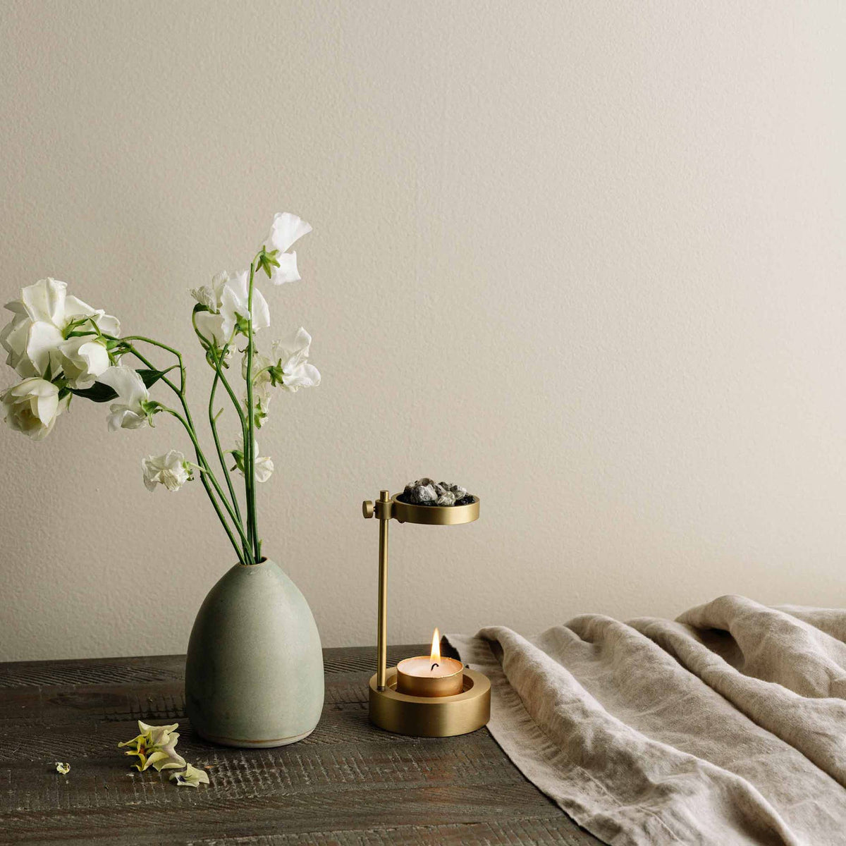 Brass Resin Incense Burner | Satin Brass