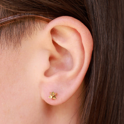 Merkaba Post Earrings | Sterling Silver or Bronze