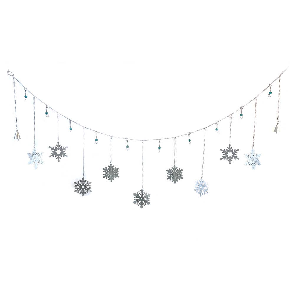 Snowflake Garland | Silver Winter Hanging Decor