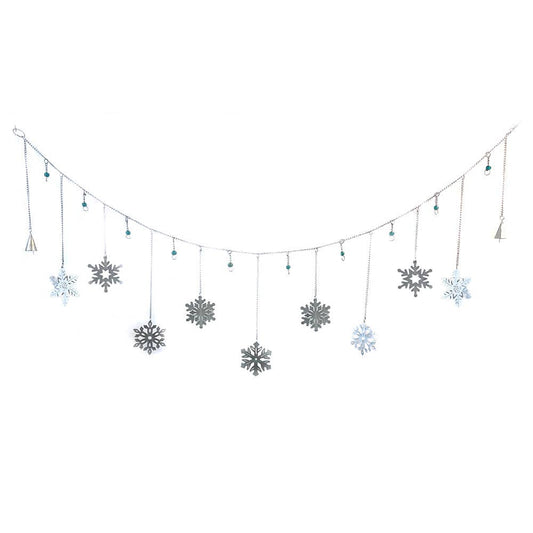 Snowflake Garland | Silver Winter Hanging Decor