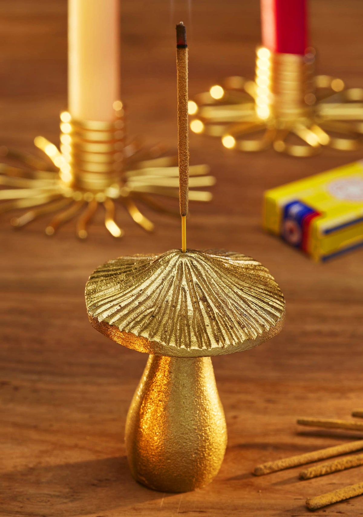 Mushroom Incense Holder | Brass-Finish Aluminum