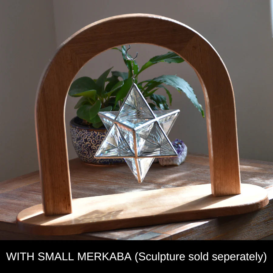 Wooden Sculpture Stand | Geometric Glass Sculptures