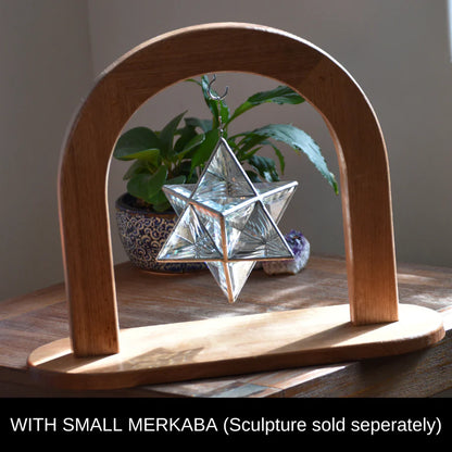 Wooden Sculpture Stand | Geometric Glass Sculptures