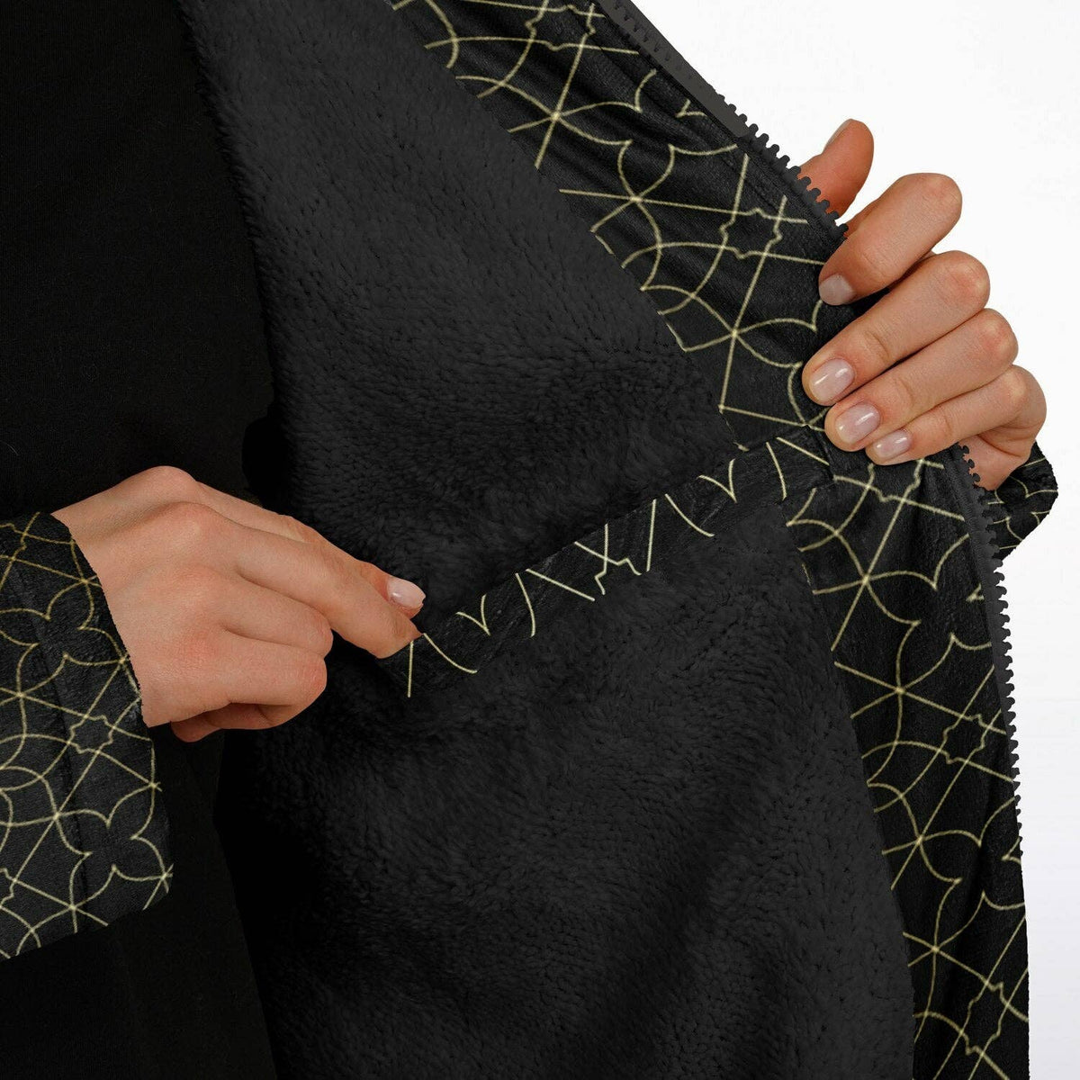 Sacred Geometry Flower Zipper Cloak | Recycled Performance Fleece | Manifestie