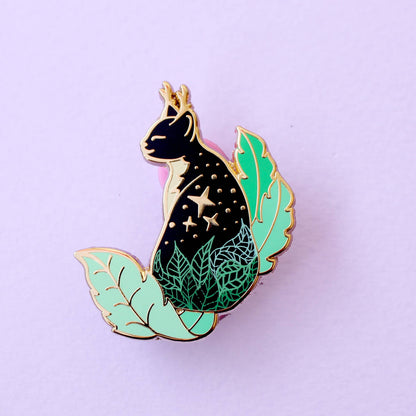 Earth Cat Enamel Pin | Elemental Cat Hard Enamel Pin