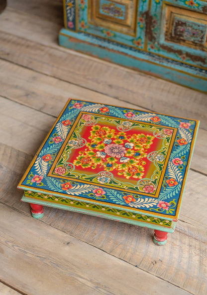 Vintage Bajot Table | Hand-Painted Mango Wood