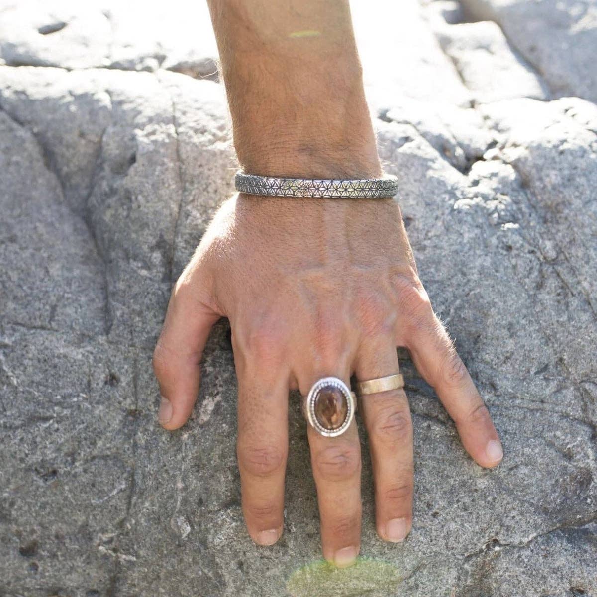Flower of Life Cuff | Brass or Indian Silver | Bahgsu Jewels