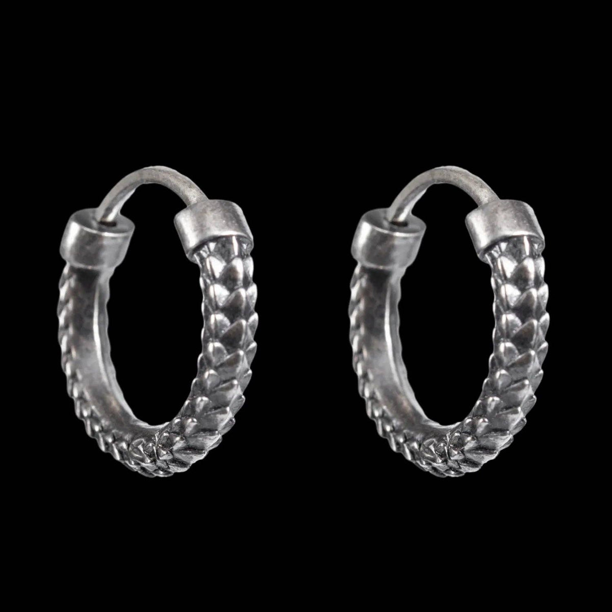 Snake Skin Earrings | Oxidized Silver | Coppertist.Wu