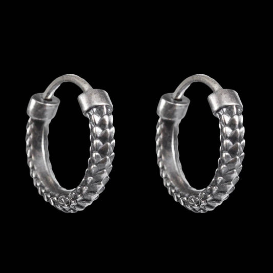 Snake Skin Earrings | Oxidized Silver | Coppertist.Wu