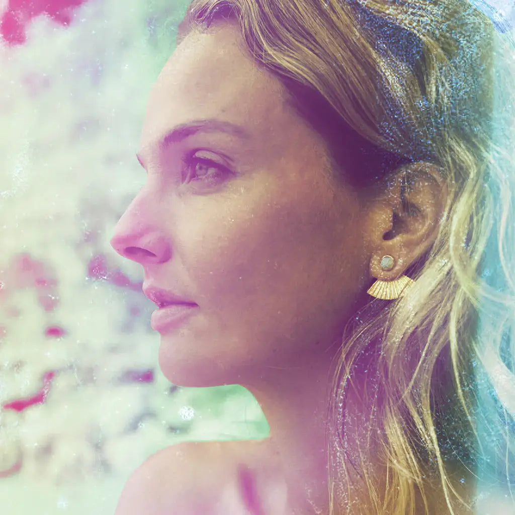 Sunbeam Stud | Larimar, Sterling Silver | Bahgsu Jewels