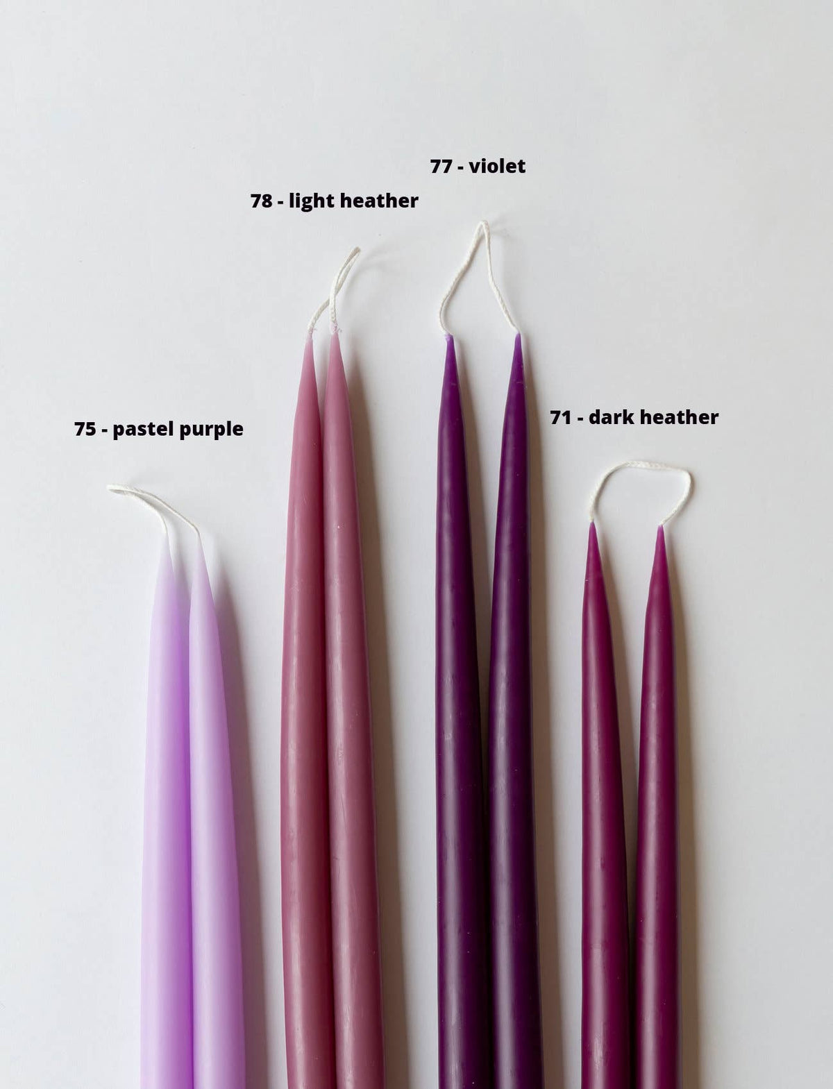 Violet 10" Danish Taper Candle Pair | Unscented
