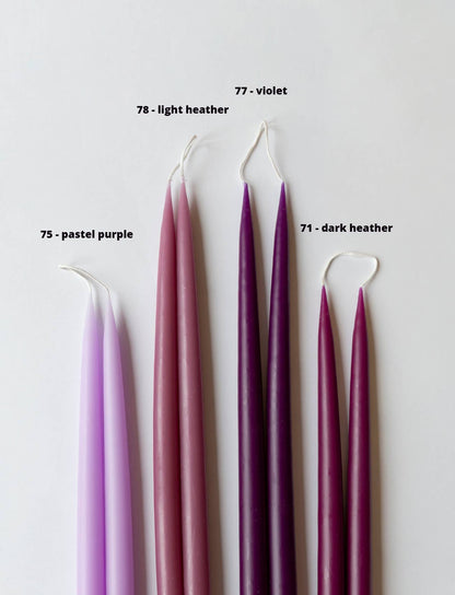 Violet 10" Danish Taper Candle Pair | Unscented