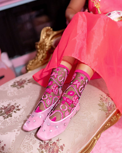 Disco Barbie | Sheer Crew Socks
