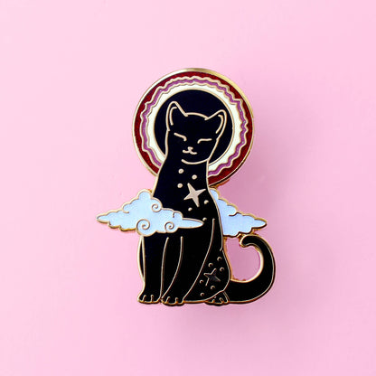 Solar Eclipse Cat Enamel Pin | Cosmic Cats Collection