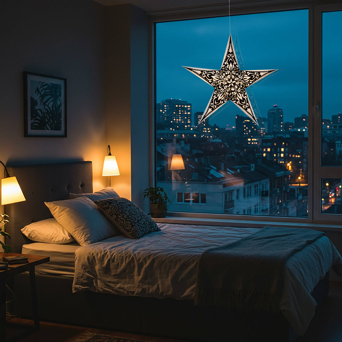 Narna | 5 Point 24"  Cream/Black Velvet | Paper Star Light