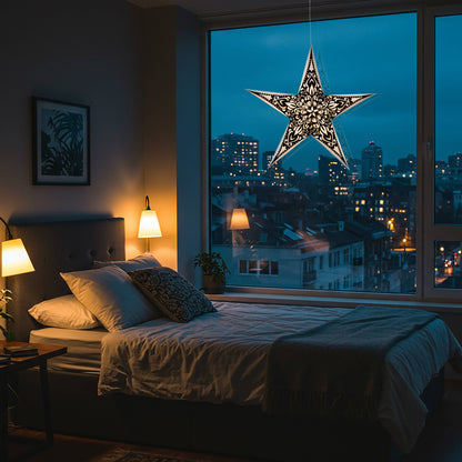 Narna | 5 Point 24"  Cream/Black Velvet | Paper Star Light