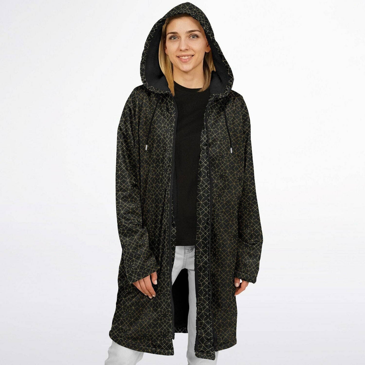Sacred Geometry Flower Zipper Cloak | Recycled Performance Fleece | Manifestie