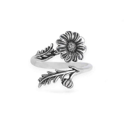 Birth Flower Rings | Sterling Silver Adjustable