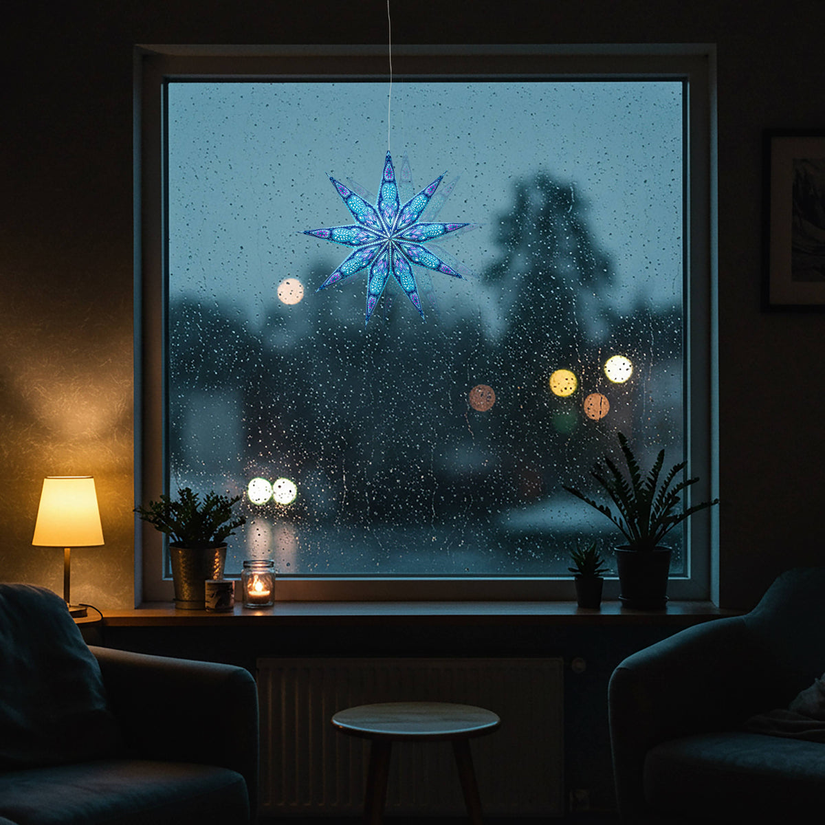 Phoenix | 9 Point 17" Turquoise | Paper Star Light