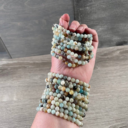 Gemstone Beaded Stretch Bracelet | 6mm Crystal Beads