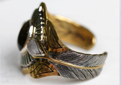 Rebirth Cuff | Moonstone, Sterling Silver & Brass | Bahgsu Jewels