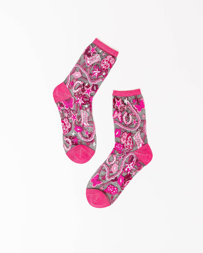 Disco Barbie | Sheer Crew Socks