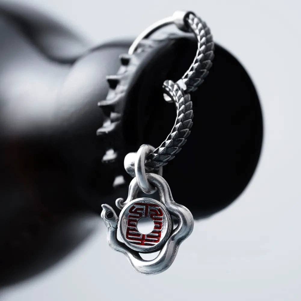 Snake Skin Earrings | Oxidized Silver | Coppertist.Wu