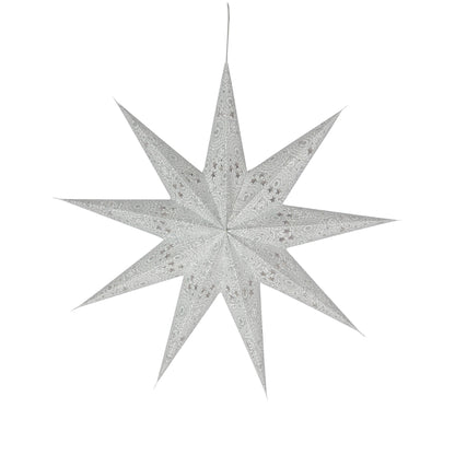 Hrim | 9 Point 25" White w/ Glitter | Paper Star Light