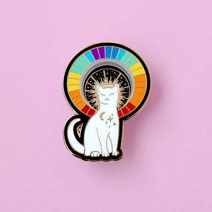 Rainbow Cat Enamel Pin | Colorful Cat Collectible Pin
