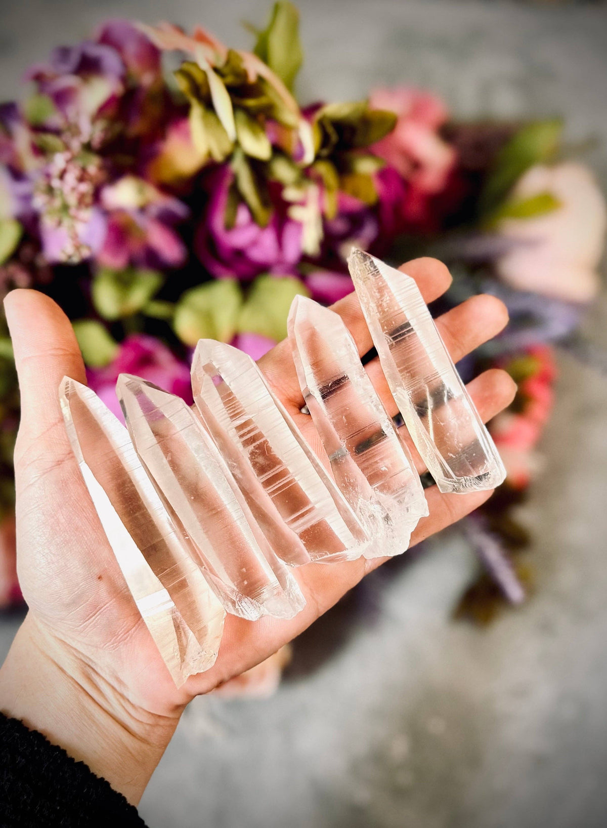 Silver Lemurian Quartz Points from Brazil | Raw Crystal Points