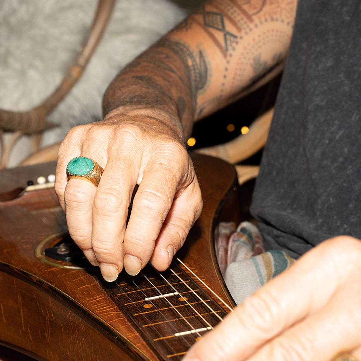 Xavier Rudd Collaboration Ring | Turquoise, Brass | Bahgsu Jewels
