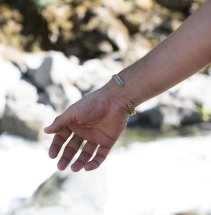 Flower of Life Cuff | Brass or Indian Silver | Bahgsu Jewels