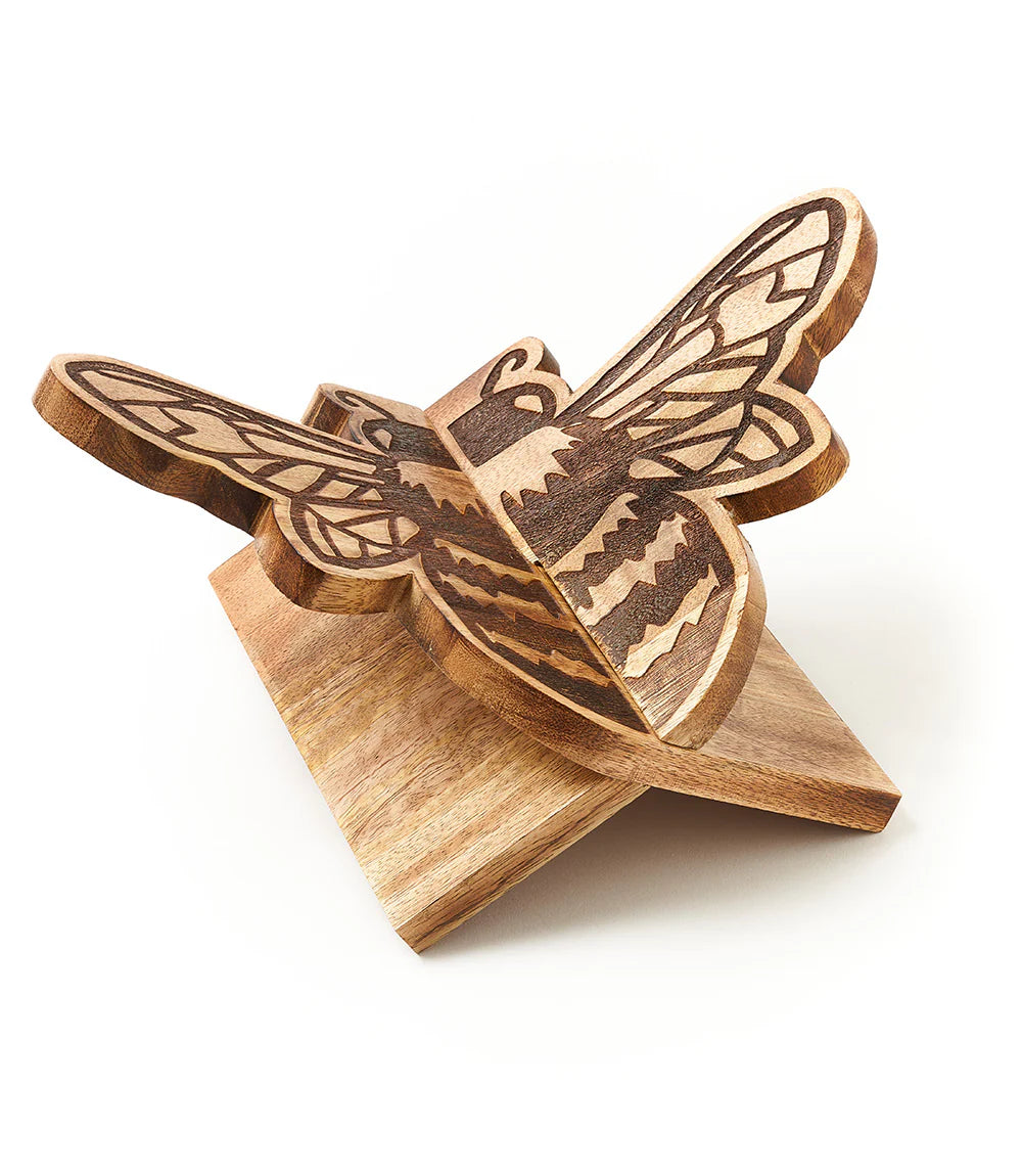 Bee Book Stand | Hand-Carved Wooden Book Holder