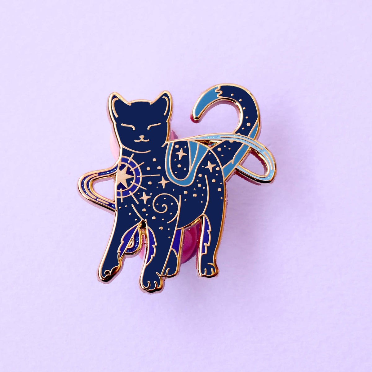 Star Cat Enamel Pin | Celestial Cat Hard Enamel Pin