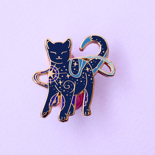Star Cat Enamel Pin | Celestial Cat Hard Enamel Pin