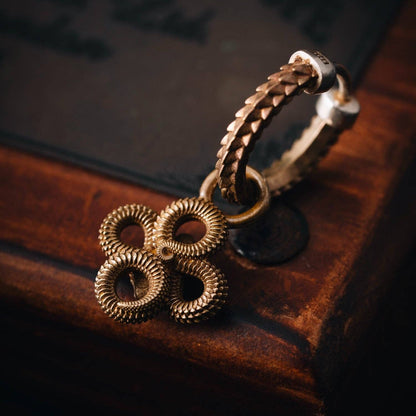 Double Snake Hoop Earrings | Brass | Coppertist.Wu