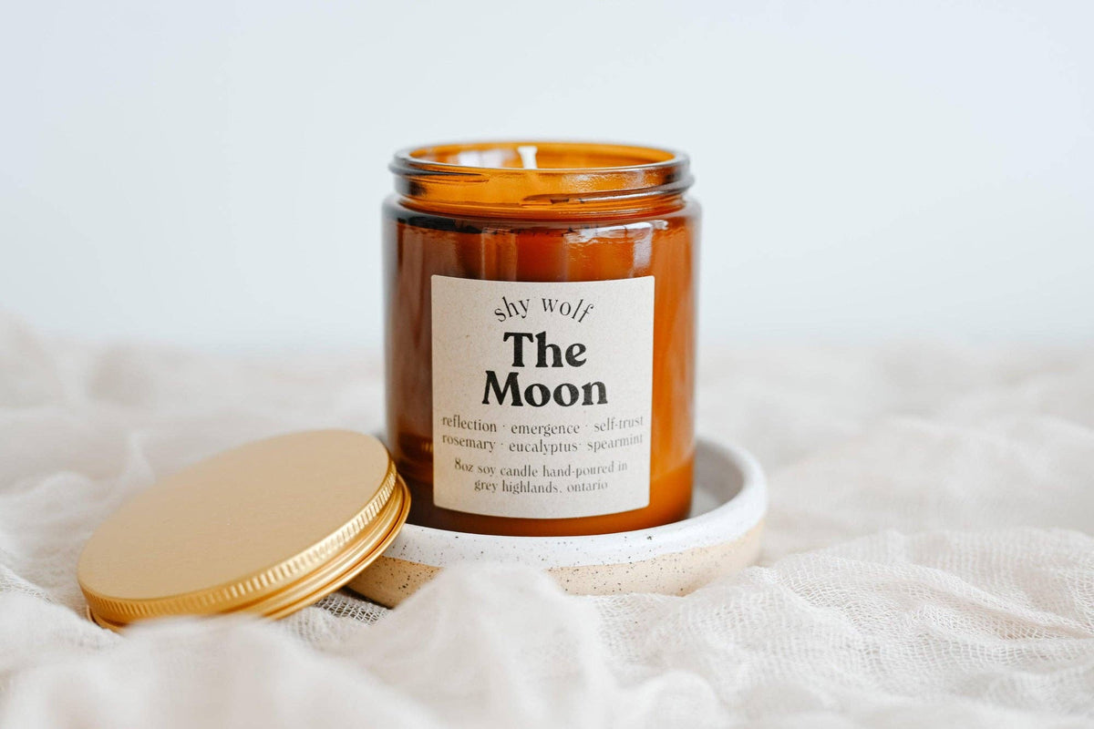 The Moon Tarot Inspired Soy Candle | Eucalyptus, Spearmint & Rosemary