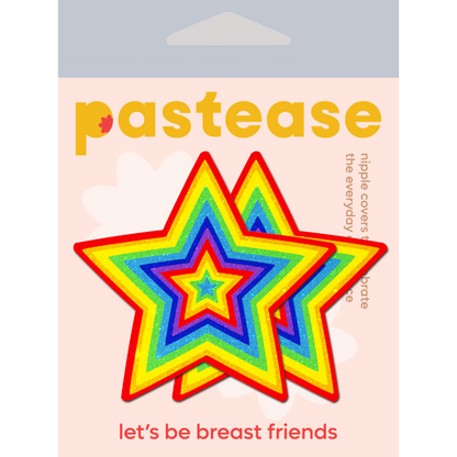 Velvet Rainbow Star Pasties | Festival Body Embellishment