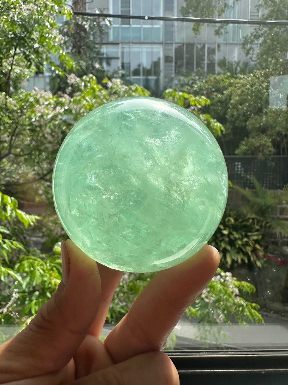 Large Green Fluorite Sphere | Crystal for Healing & Clarity