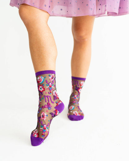 Scorpio Zodiac Black Sheer Crew Sock **