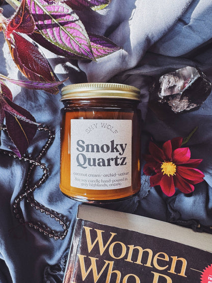 Smoky Quartz Crystal Inspired Soy Candle | Coconut Cream, Orchid & Vetiver