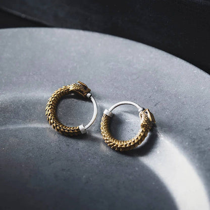 Ouroboros Snake Earrings | Coppertist.Wu