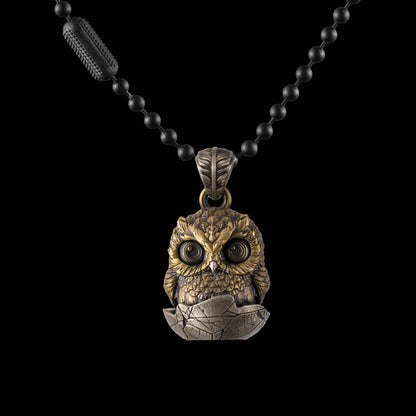 Owl Fidget Pendant | Brass & White Bronze | Coppertist.Wu