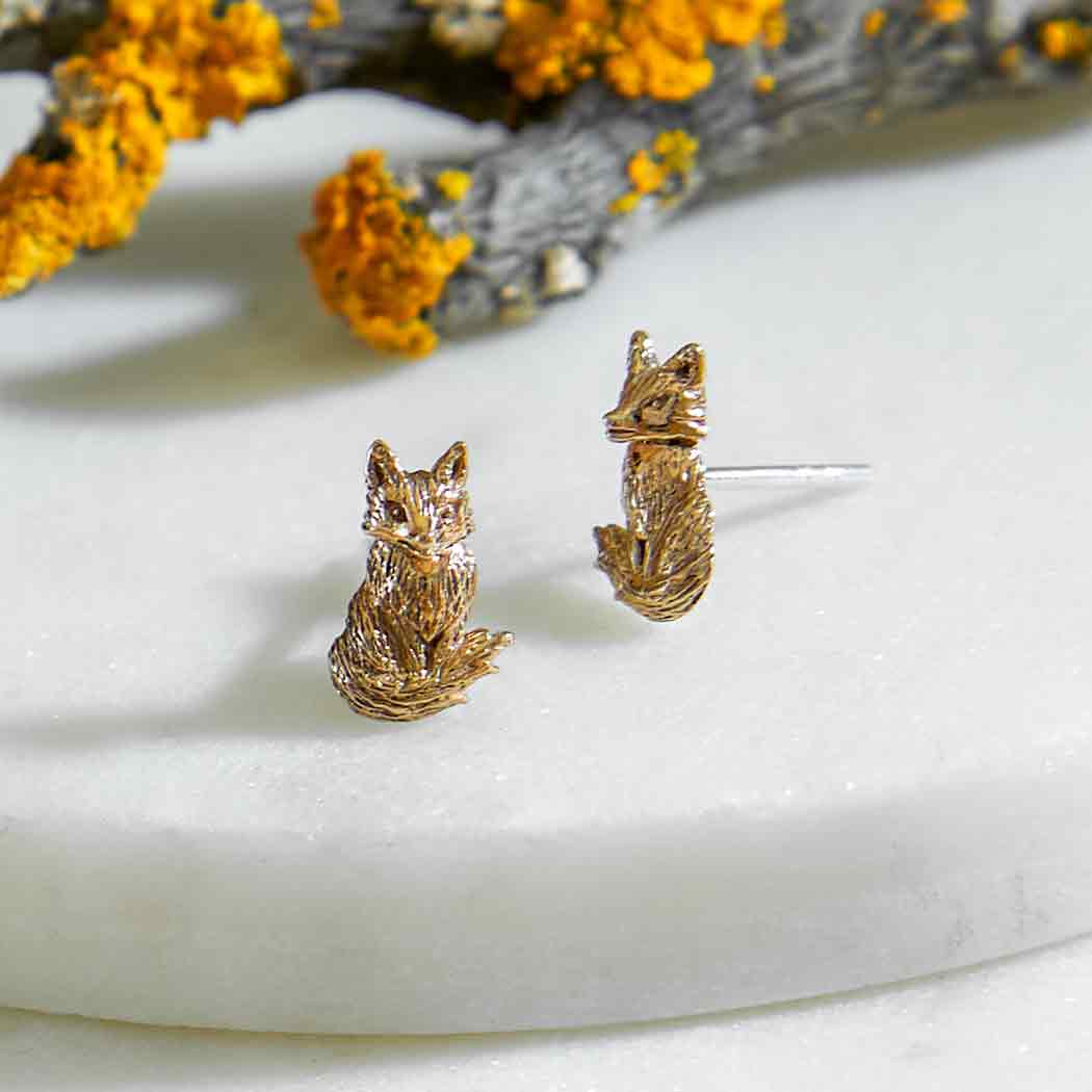Sitting Fox Earrings | Sterling Silver